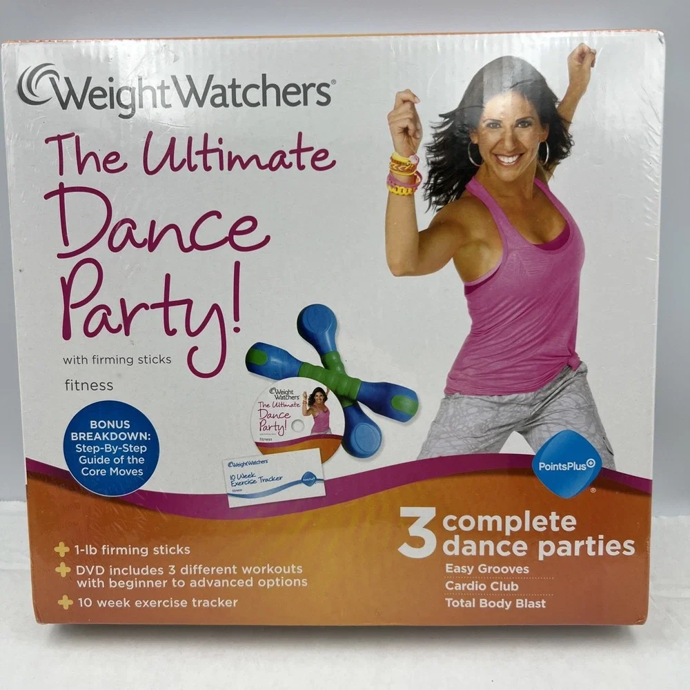 Weight Watchers Ultimate Dance Party w/Firming Sticks Exercise Tracker & DVD New